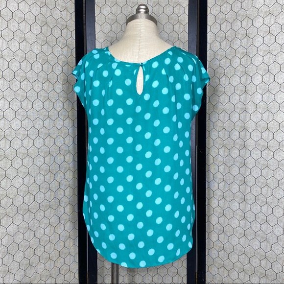 LC Lauren Conrad Semi Sheer Polka Dot Blouse - Picture 3 of 9